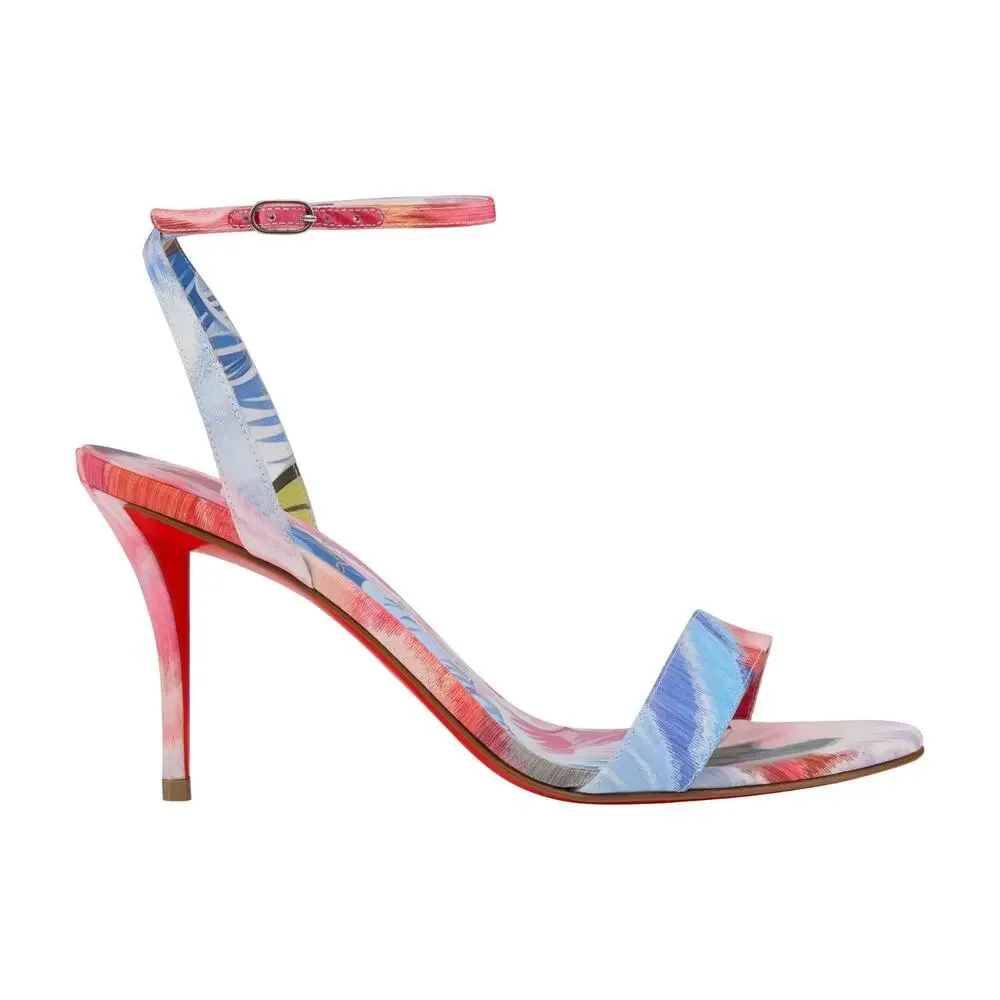 Christian Louboutin Miss Z Sandal 80 Pink Floral Ankle Strap Sandal Heel Pump 36